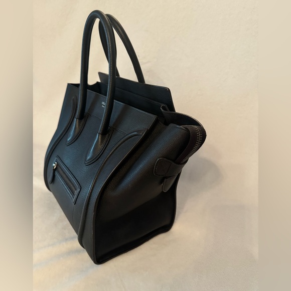 Celine Mini Luggage, Drummed Calfskin, Black - Picture 3 of 8